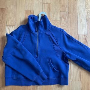 Lululemon scuba zip half blue funnel neck m/l